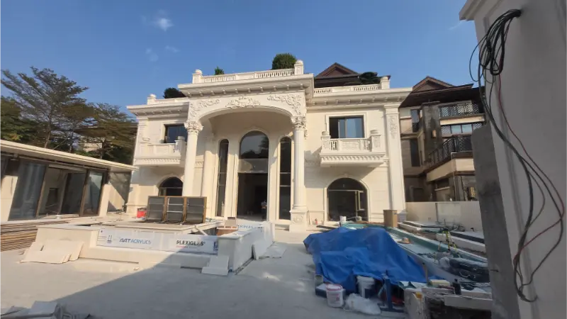 Проект за монтаж и демонтаж на вътрешен плувен басейн Blueway Villa: Emerald Mountain Villa, Songshan Lake, Dongguan